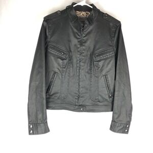 Kenna-T Black Moto Jacket with Zipper Pockets M